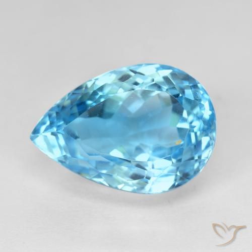 16.12ct طبيعي الأزرق السويسري توباز, شكل الكمثرى, VVS