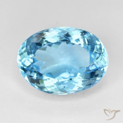 15.84ct طبيعي الأزرق السويسري توباز, بيضوي, VVS