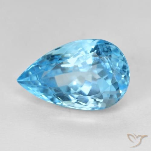 9.52ct طبيعي الأزرق السويسري توباز, شكل الكمثرى, VVS-VS