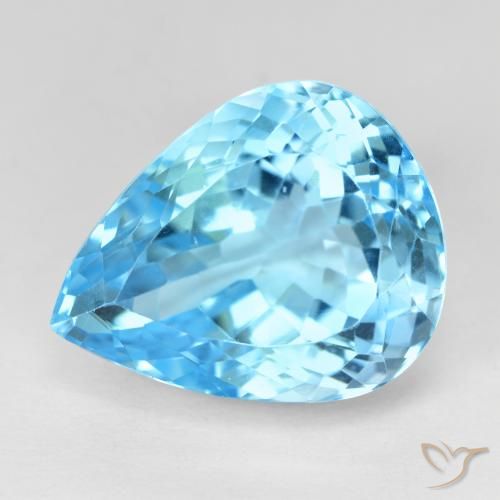 20.97ct طبيعي الأزرق السويسري توباز, شكل الكمثرى, VVS