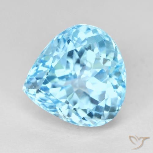11.29ct طبيعي الأزرق السويسري توباز, شكل الكمثرى, VVS-VS