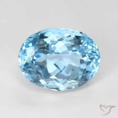 10.16ct طبيعي أزرق سماوى توباز, بيضوي, VVS-VS