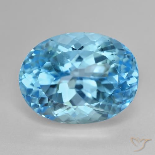 21.41ct طبيعي الأزرق السويسري توباز, بيضوي, VVS-VS