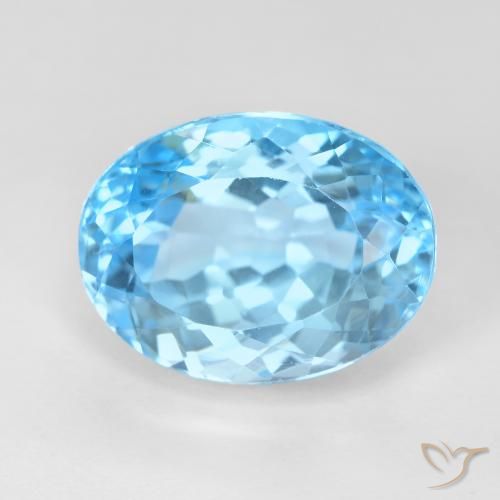 12.83ct طبيعي الأزرق السويسري توباز, بيضوي, قليلا جدا