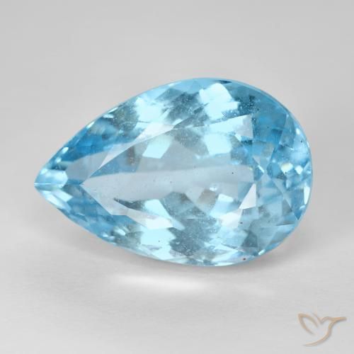 16.76ct طبيعي أزرق سماوى توباز, شكل الكمثرى, VS-SI