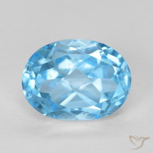 1.72ct طبيعي الأزرق السويسري توباز, بيضوي, VVS-VS