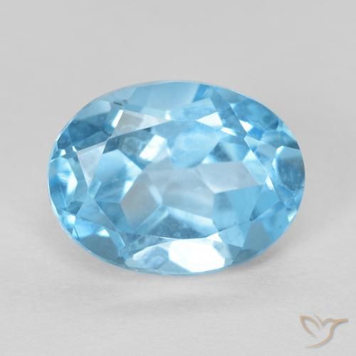 1.68ct طبيعي الأزرق السويسري توباز, بيضوي, VVS-VS