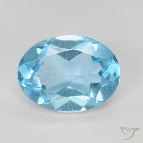 1.42ct طبيعي الأزرق السويسري توباز, بيضوي, VVS-VS