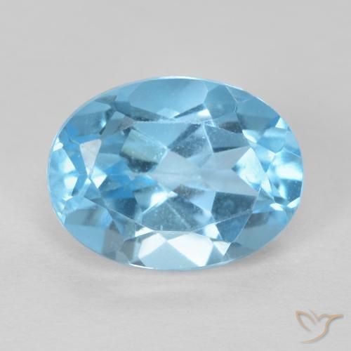 1.81ct طبيعي الأزرق السويسري توباز, بيضوي, قليلا جدا