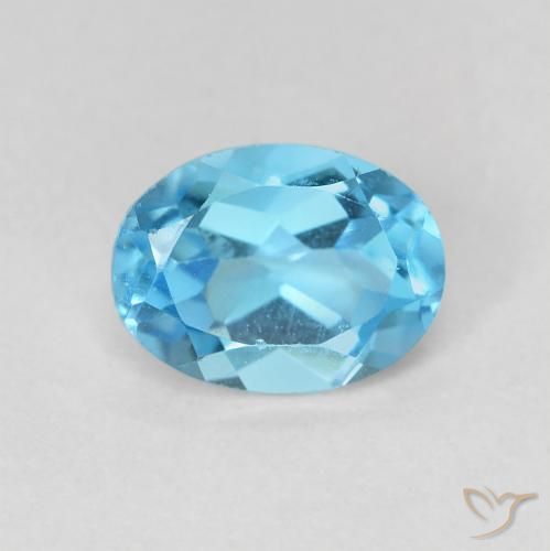 1.68ct طبيعي الأزرق السويسري توباز, بيضوي, قليلا جدا