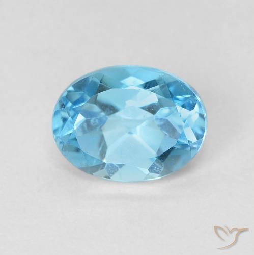 1.77ct طبيعي الأزرق السويسري توباز, بيضوي, قليلا جدا