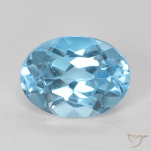 1.67ct طبيعي الأزرق السويسري توباز, بيضوي, قليلا جدا