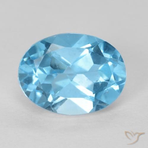 1.76ct طبيعي الأزرق السويسري توباز, بيضوي, قليلا جدا