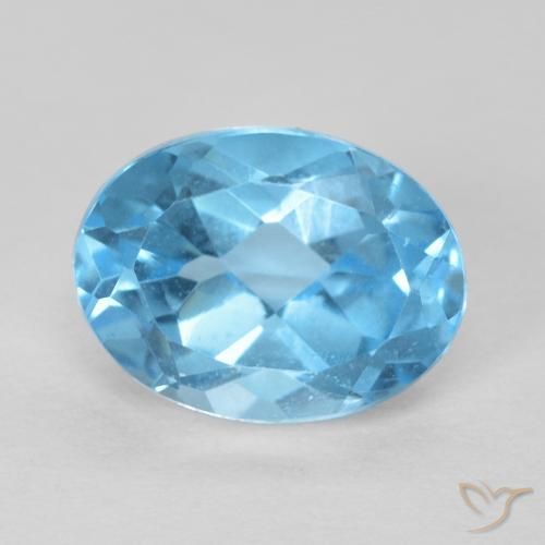 1.65ct طبيعي الأزرق السويسري توباز, بيضوي, قليلا جدا