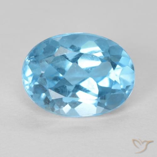 1.61ct طبيعي الأزرق السويسري توباز, بيضوي, قليلا جدا