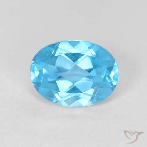 1.66ct طبيعي الأزرق السويسري توباز, بيضوي, VVS