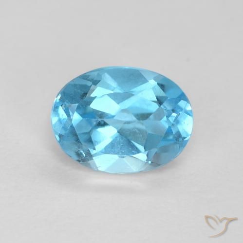 1.68ct طبيعي الأزرق السويسري توباز, بيضوي, قليلا جدا