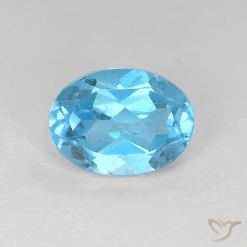 1.65ct طبيعي الأزرق السويسري توباز, بيضوي, قليلا جدا
