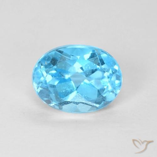 1.69ct طبيعي الأزرق السويسري توباز, بيضوي, قليلا جدا