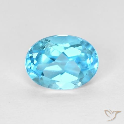 1.66ct طبيعي الأزرق السويسري توباز, بيضوي, VVS-VS