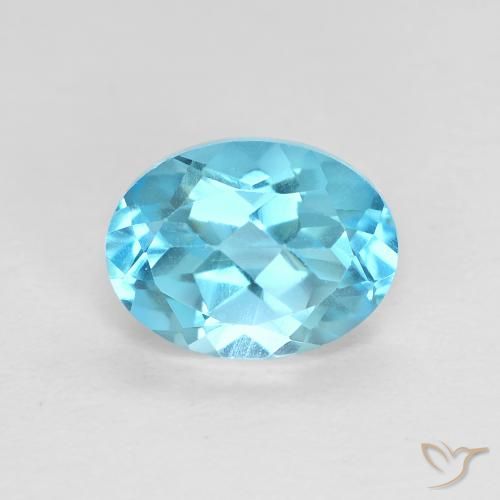 1.69ct طبيعي الأزرق السويسري توباز, بيضوي, VVS-VS