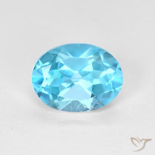 1.66ct طبيعي الأزرق السويسري توباز, بيضوي, VVS-VS
