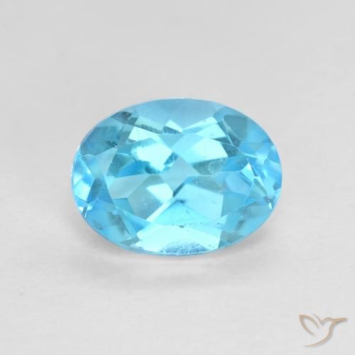 1.76ct طبيعي الأزرق السويسري توباز, بيضوي, VVS-VS