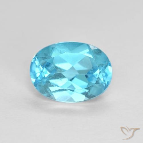 1.60ct طبيعي الأزرق السويسري توباز, بيضوي, VVS