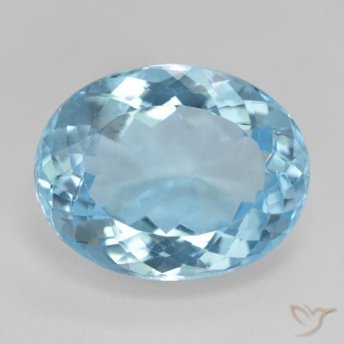 18.70ct طبيعي الأزرق السويسري توباز, بيضوي, VVS-VS
