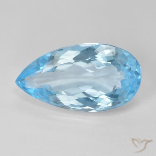 11.51ct طبيعي الأزرق السويسري توباز, شكل الكمثرى, VVS-VS