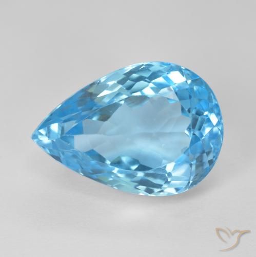13.59ct طبيعي الأزرق السويسري توباز, شكل الكمثرى, VVS-VS