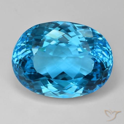 121.30ct طبيعي الأزرق السويسري توباز, بيضوي, VVS