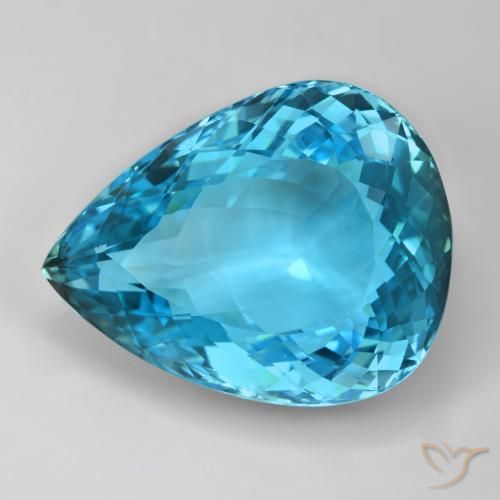 110.02ct طبيعي الأزرق السويسري توباز, شكل الكمثرى, IF