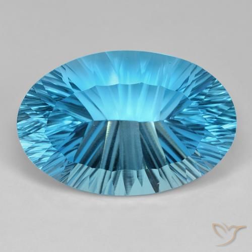 69.73ct طبيعي الأزرق السويسري توباز, بيضوي, IF