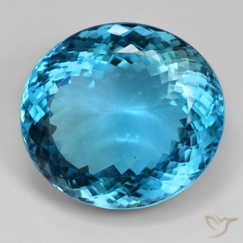 88.10ct طبيعي أزرق لندنى توباز, بيضوي, IF