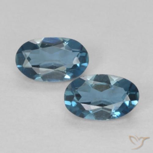 0.60ctw طبيعي أزرق لندنى توباز, بيضوي, VVS-VS