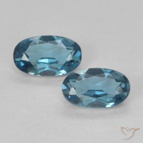 0.60ctw طبيعي أزرق لندنى توباز, بيضوي, VVS-VS