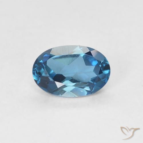 0.60ct طبيعي أزرق لندنى توباز, بيضوي, VVS