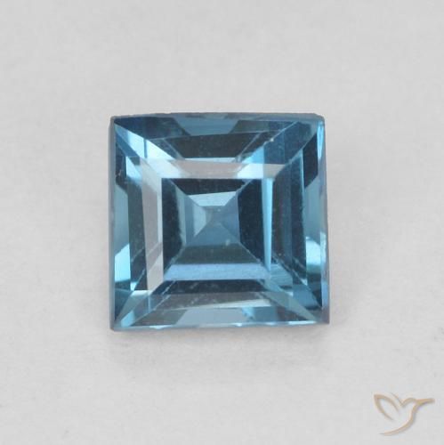 0.62ct طبيعي أزرق لندنى توباز, مربع, VVS-VS