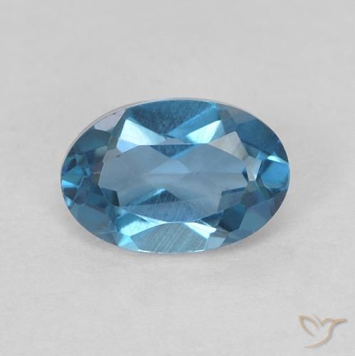 0.56ct طبيعي أزرق لندنى توباز, بيضوي, VVS-VS