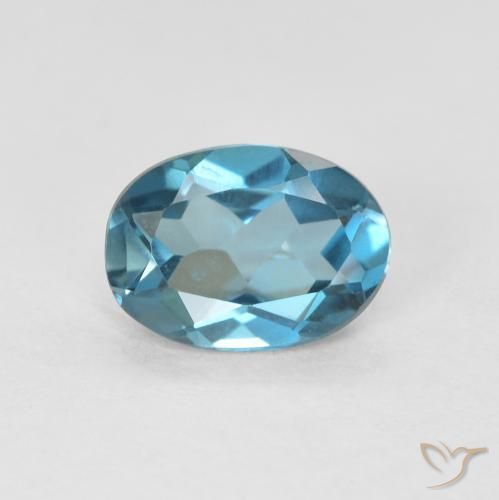 0.80ct طبيعي أزرق لندنى توباز, بيضوي, VVS