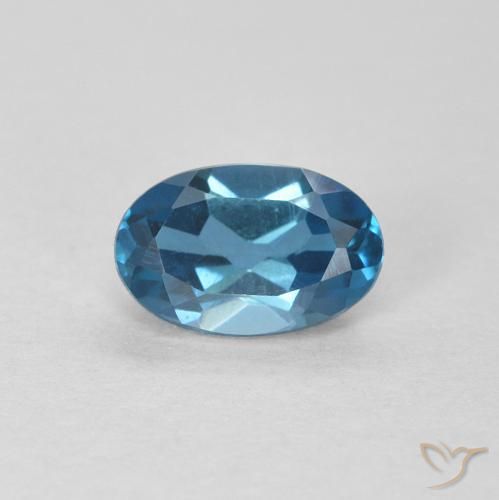 0.61ct طبيعي أزرق لندنى توباز, بيضوي, VVS-VS