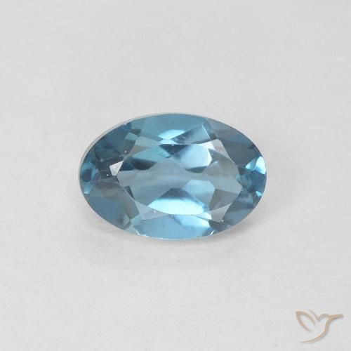 0.61ct طبيعي أزرق لندنى توباز, بيضوي, VVS-VS