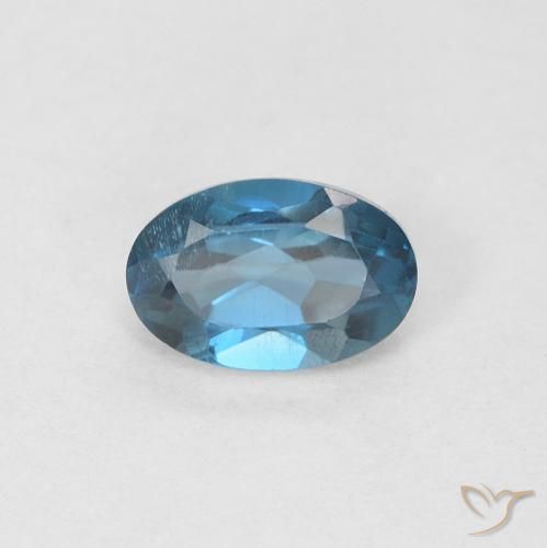 0.61ct طبيعي أزرق لندنى توباز, بيضوي, VVS-VS