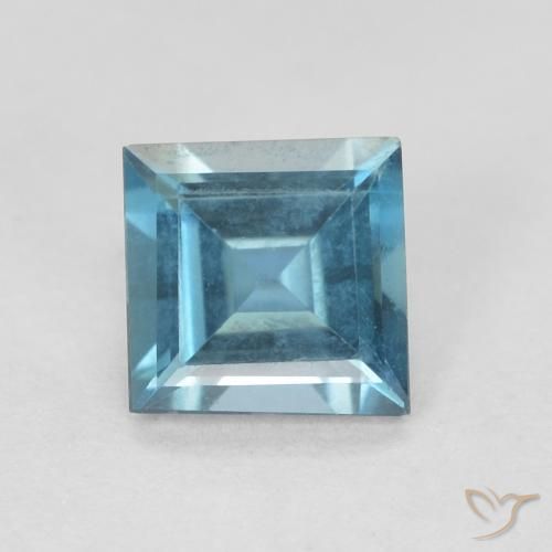 0.57ct طبيعي أزرق لندنى توباز, مربع, VVS