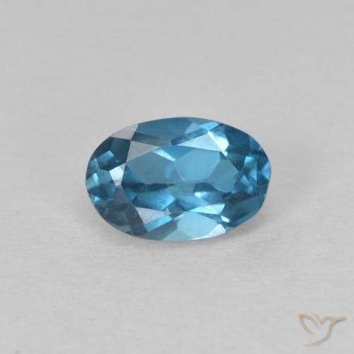 0.73ct طبيعي أزرق لندنى توباز, بيضوي, VVS-VS