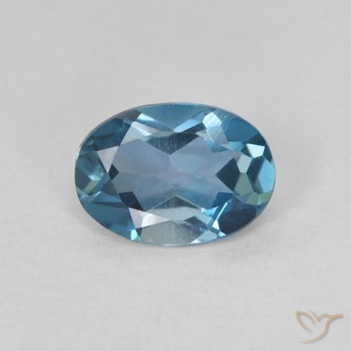 0.75ct طبيعي أزرق لندنى توباز, بيضوي, VVS-VS