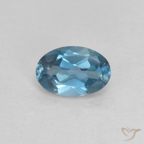 0.64ct طبيعي أزرق لندنى توباز, بيضوي, VVS
