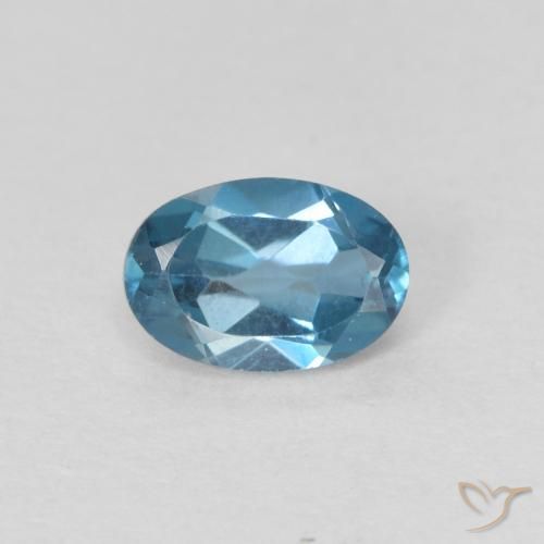 0.64ct طبيعي أزرق لندنى توباز, بيضوي, VVS