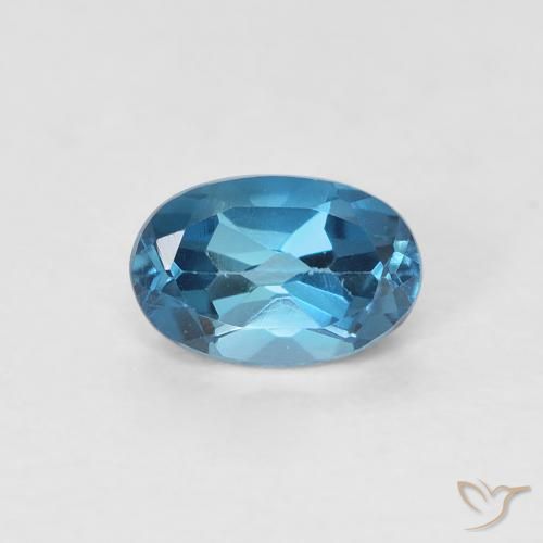 0.67ct طبيعي أزرق لندنى توباز, بيضوي, VVS-VS